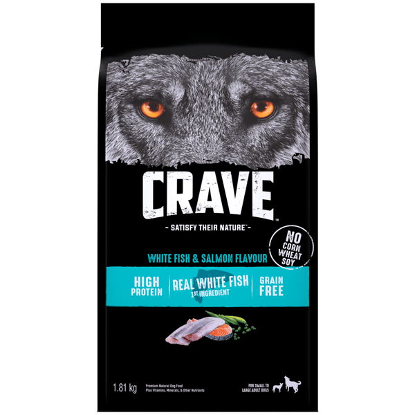 CRAVE™ Dog Food Dry Adult Protein Grain Free, White Fish & Salmon image 1